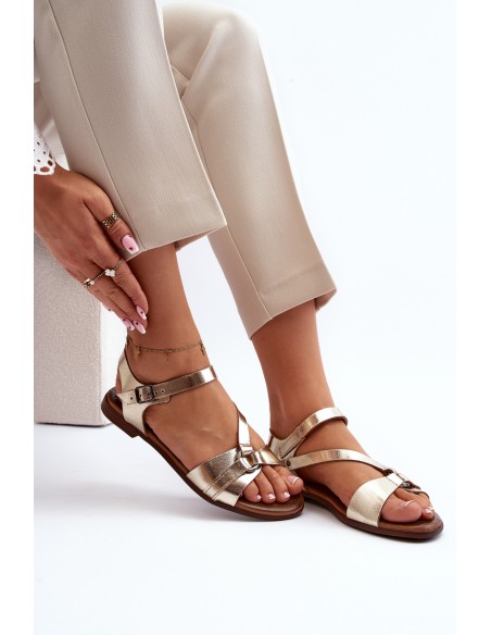 Zazoo 40182 Women's Leather Sandals Gold