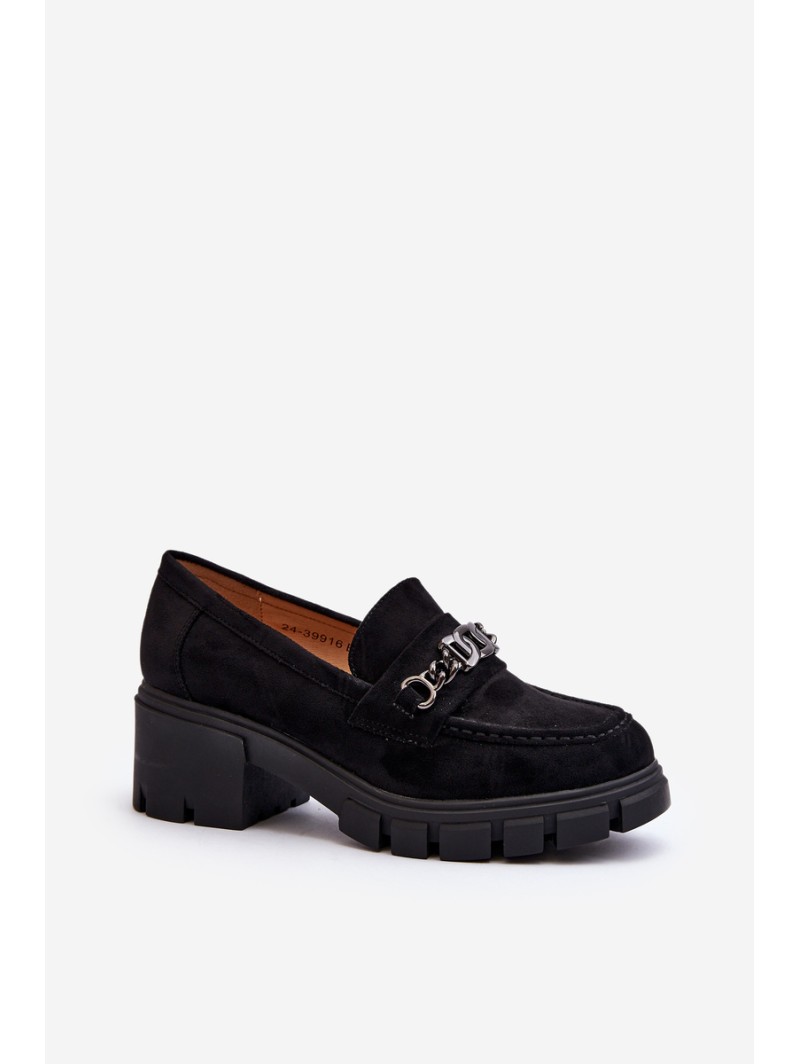 Black Loafers on Chunky Heel Eriella