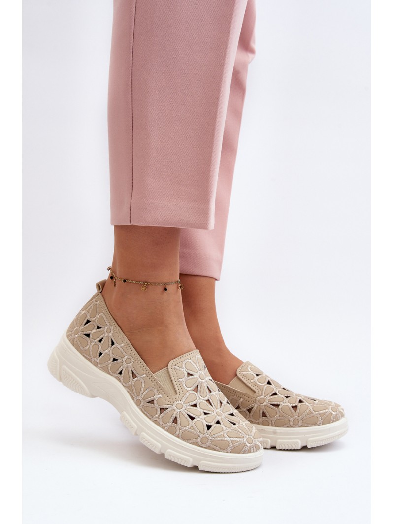 Beige Women's Cut-out Shoes Emilei