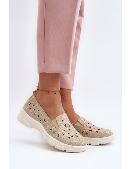 Beige Women's Cut-out Shoes Emilei