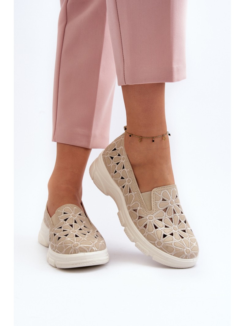 Beige Women's Cut-out Shoes Emilei
