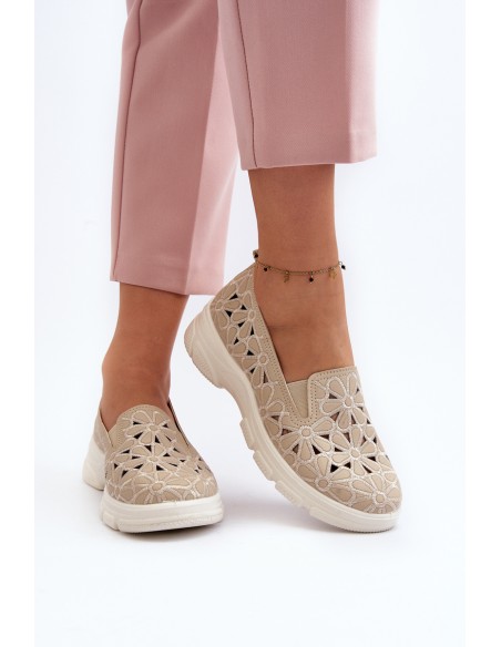 Beige Women's Cut-out Shoes Emilei