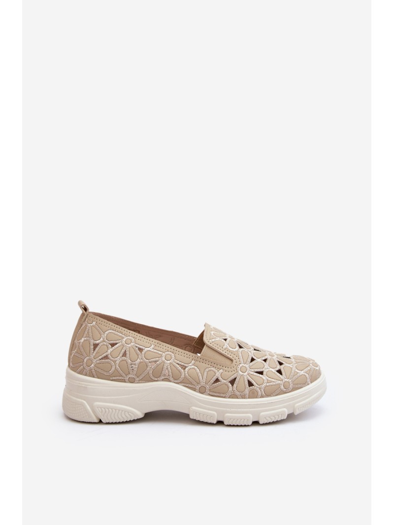 Beige Women's Cut-out Shoes Emilei