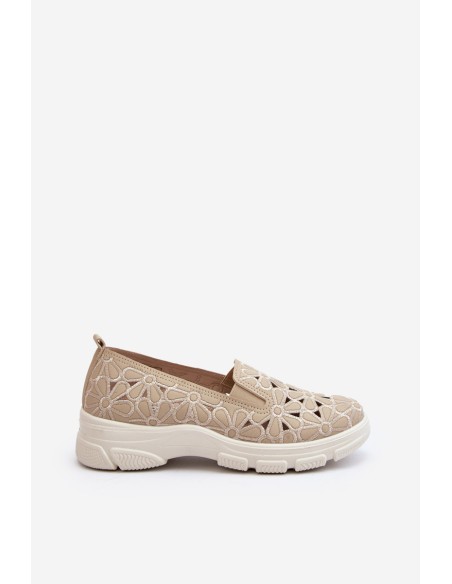 Beige Women's Cut-out Shoes Emilei