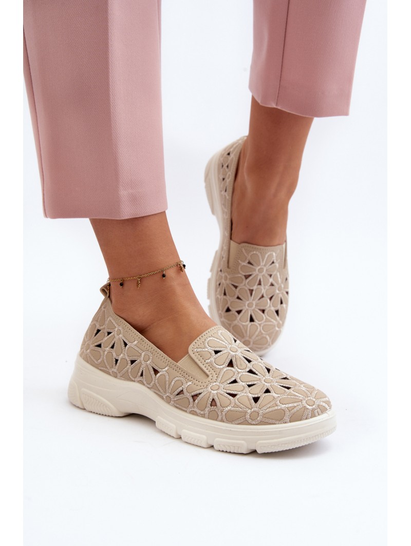 Beige Women's Cut-out Shoes Emilei
