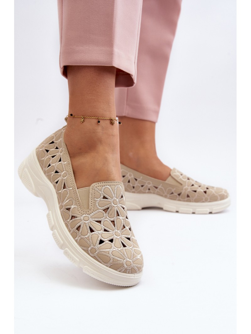 Beige Women's Cut-out Shoes Emilei