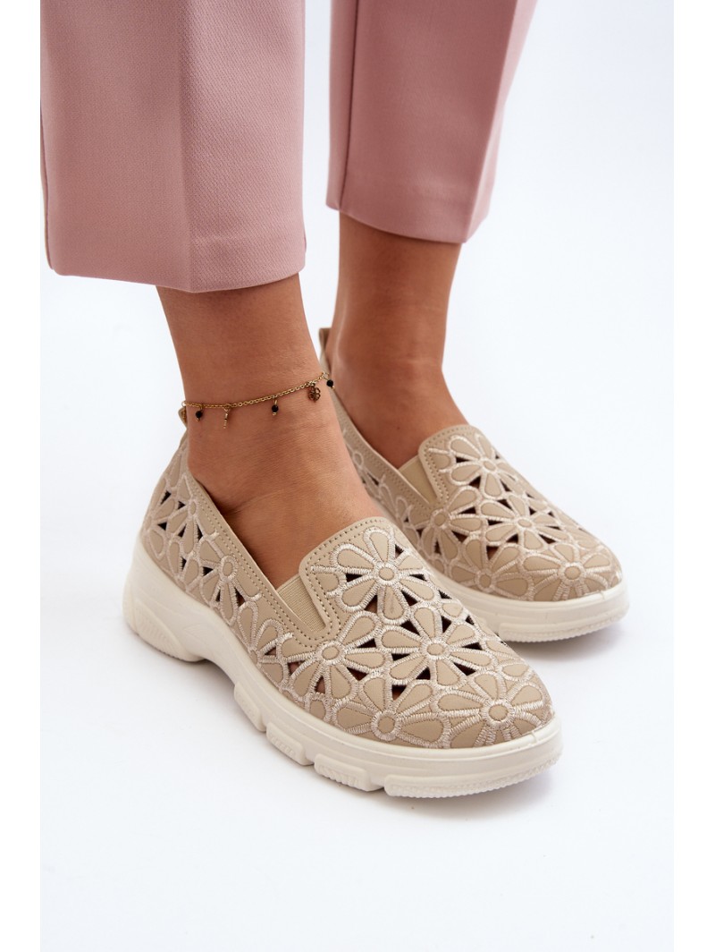 Beige Women's Cut-out Shoes Emilei