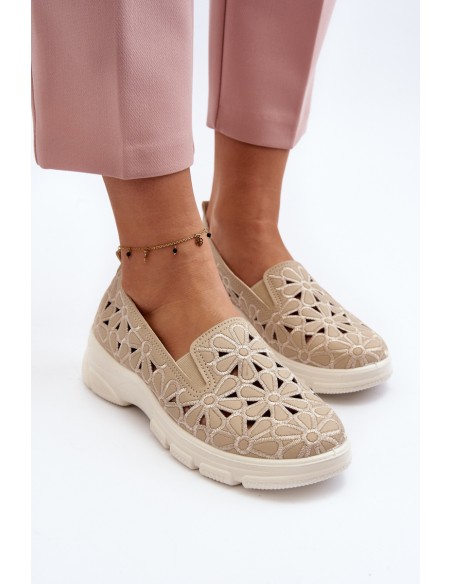 Beige Women's Cut-out Shoes Emilei