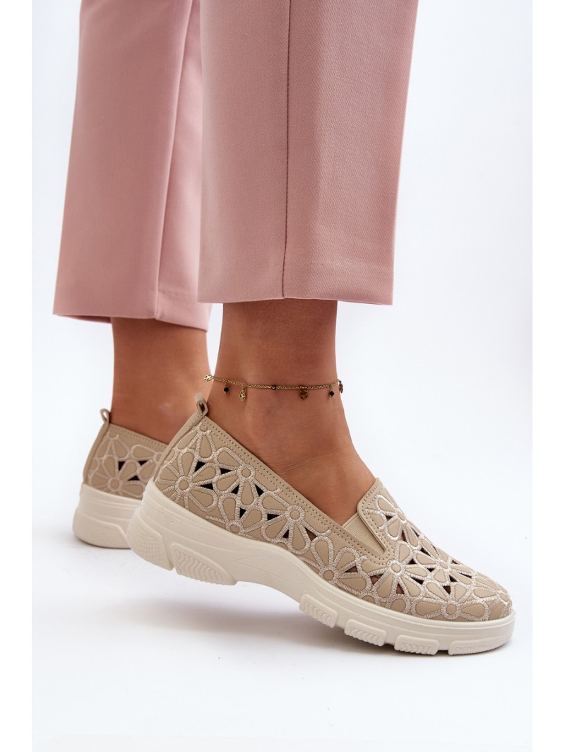 Beige Women's Cut-out Shoes Emilei