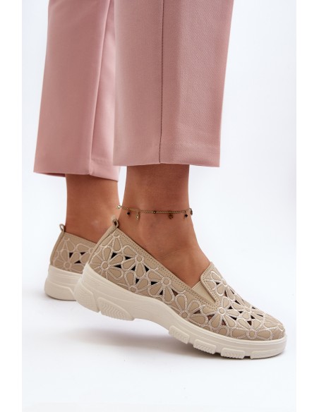 Beige Women's Cut-out Shoes Emilei