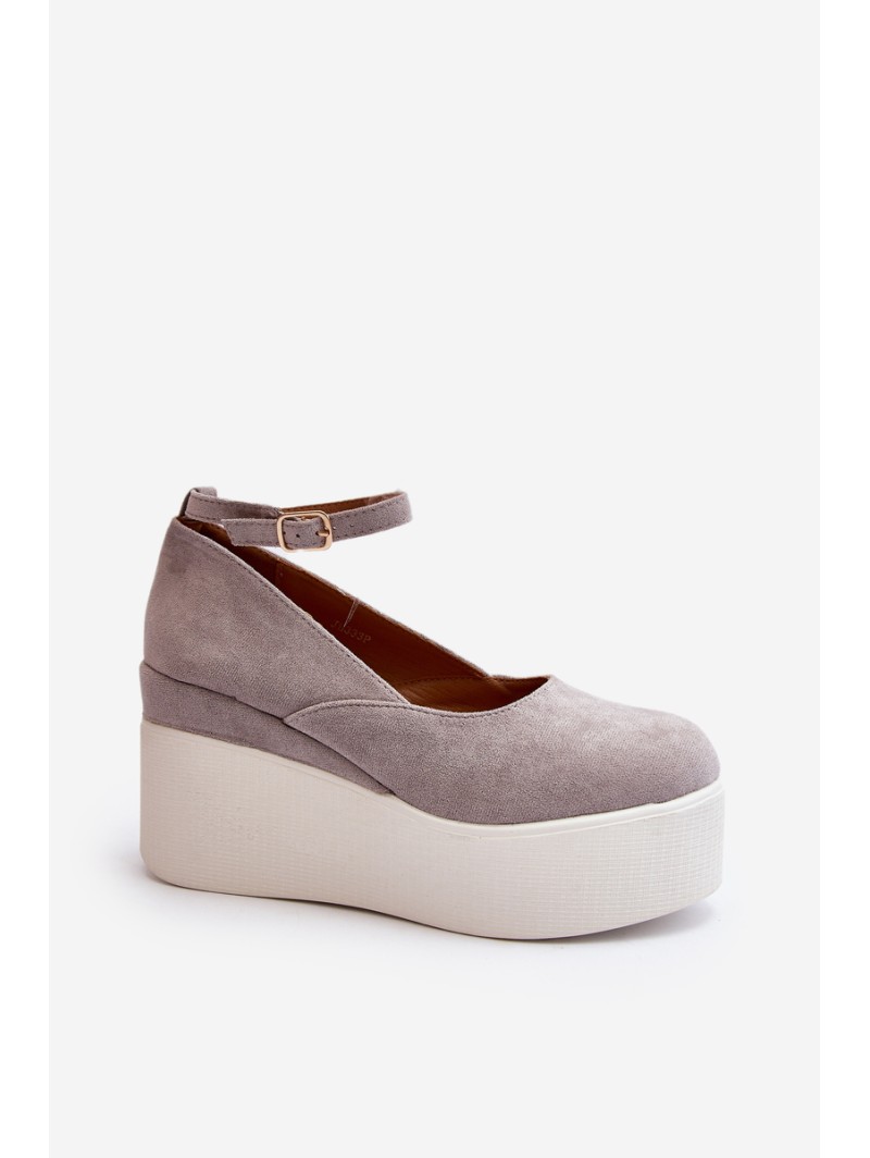 Women's Grey Wedge Espadrilles Malla