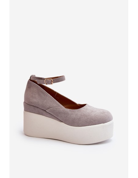 Women's Grey Wedge Espadrilles Malla
