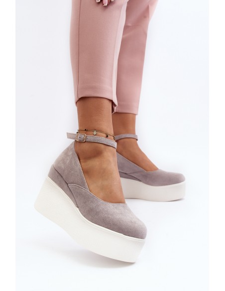 Women's Grey Wedge Espadrilles Malla