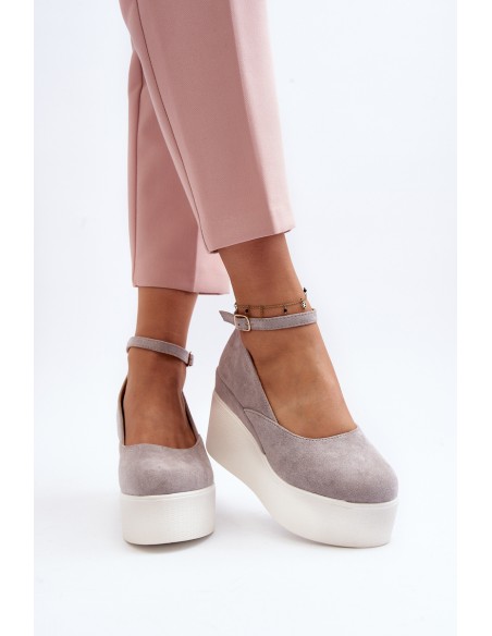 Women's Grey Wedge Espadrilles Malla