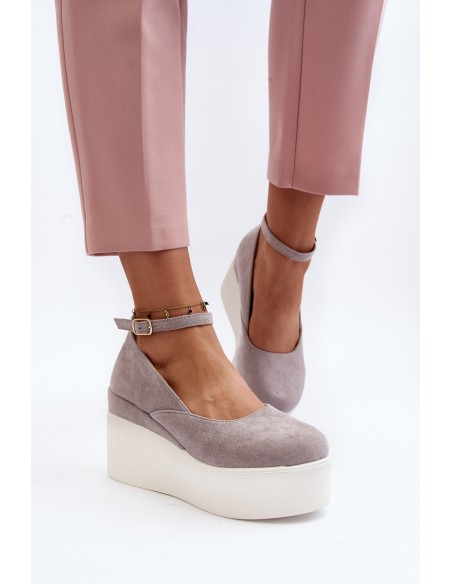 Women's Grey Wedge Espadrilles Malla