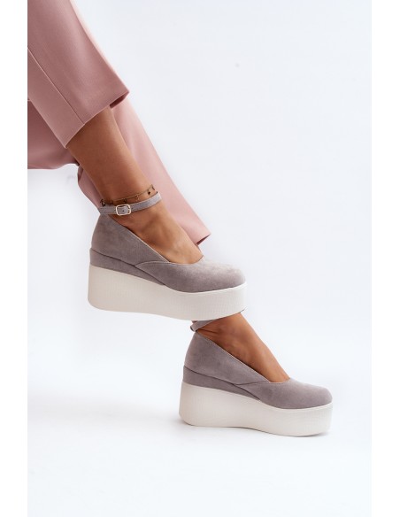 Women's Grey Wedge Espadrilles Malla