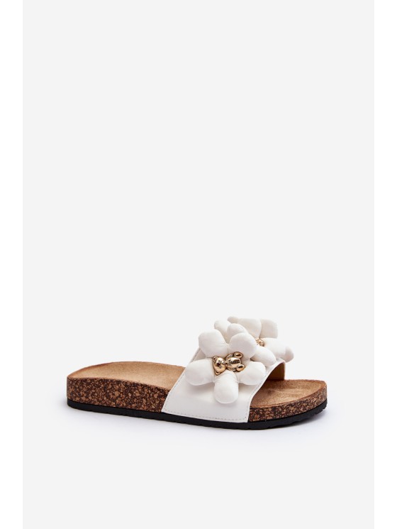 Women's White Sandals with Decorations Bunlia