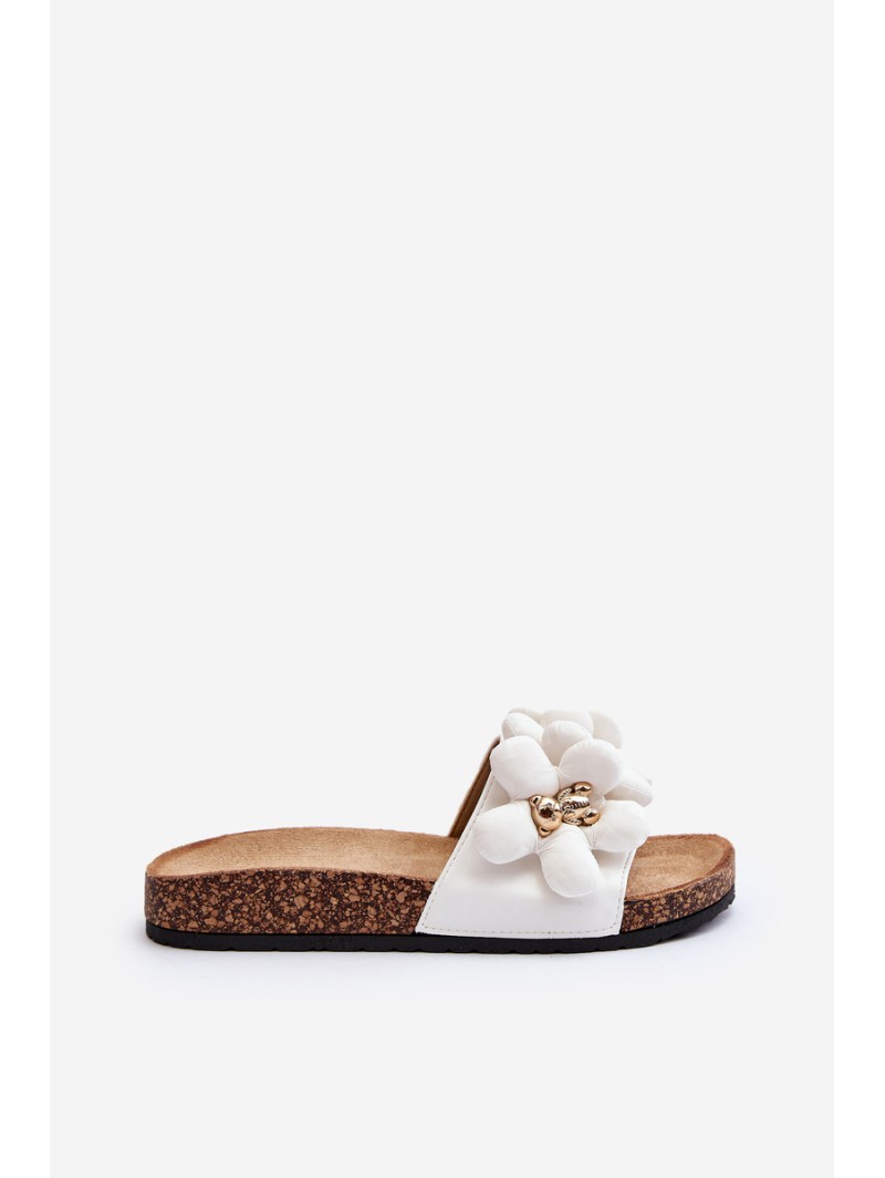 Women's White Sandals with Decorations Bunlia Women's White Sandals with Decorations Bunlia