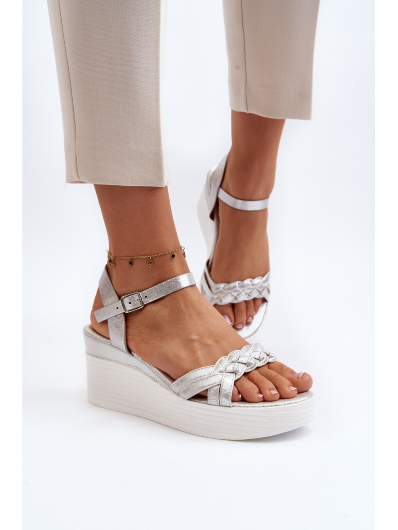 Silver Wedge Sandals Esinna