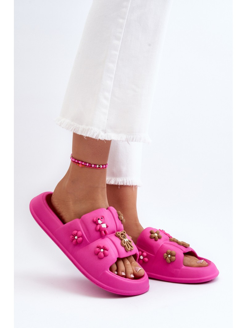Women's Foam Slippers with Decorations Fuchsia Cambrina