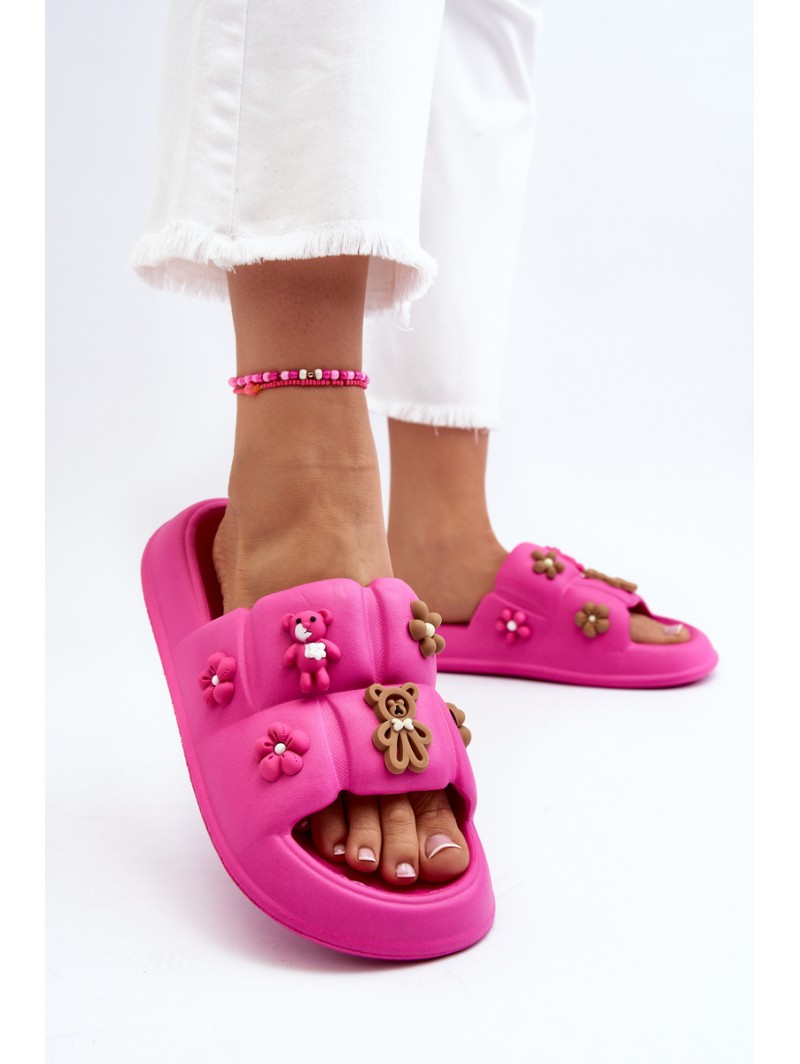 Women's Foam Slippers with Decorations Fuchsia Cambrina