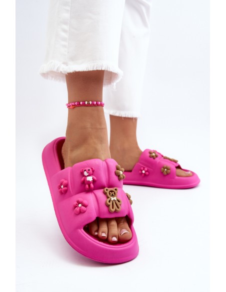 Women's Foam Slippers with Decorations Fuchsia Cambrina