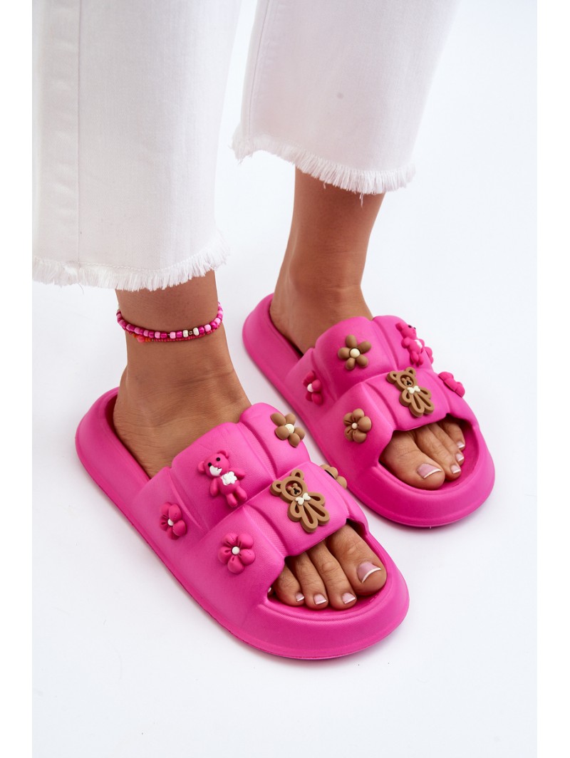 Women's Foam Slippers with Decorations Fuchsia Cambrina
