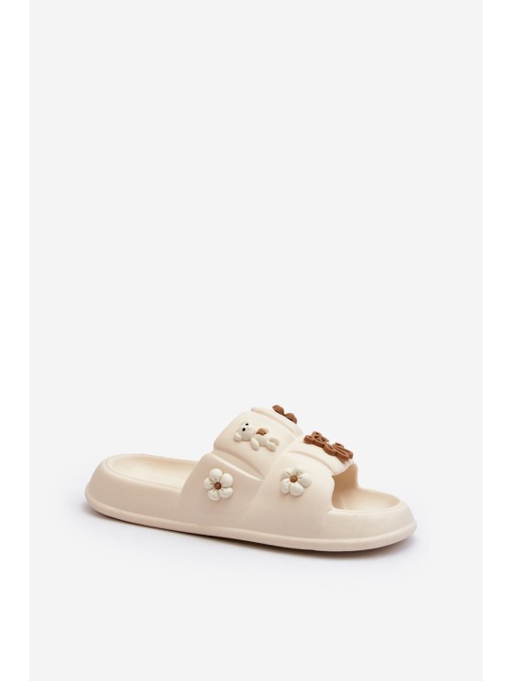 Women's Foam Sandals with Beige Decorations Cambrina
