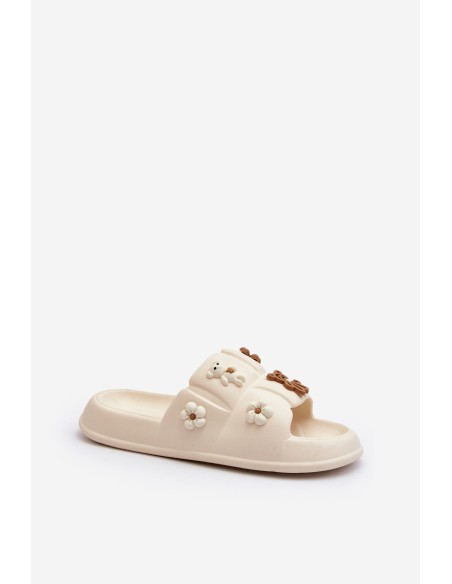 Women's Foam Sandals with Beige Decorations Cambrina