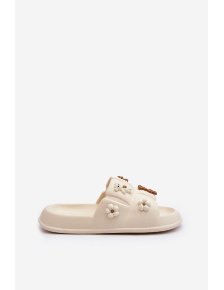 Women's Foam Sandals with Beige Decorations Cambrina