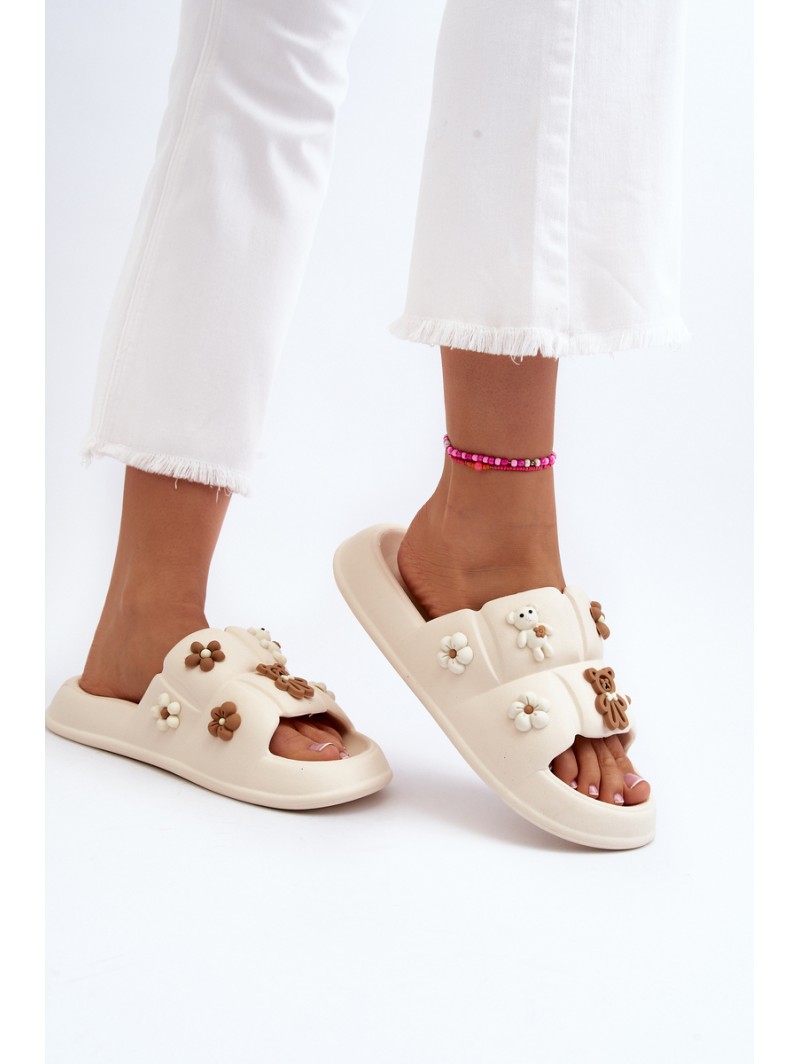 Women's Foam Sandals with Beige Decorations Cambrina Women's Foam Sandals with Beige Decorations Cambrina