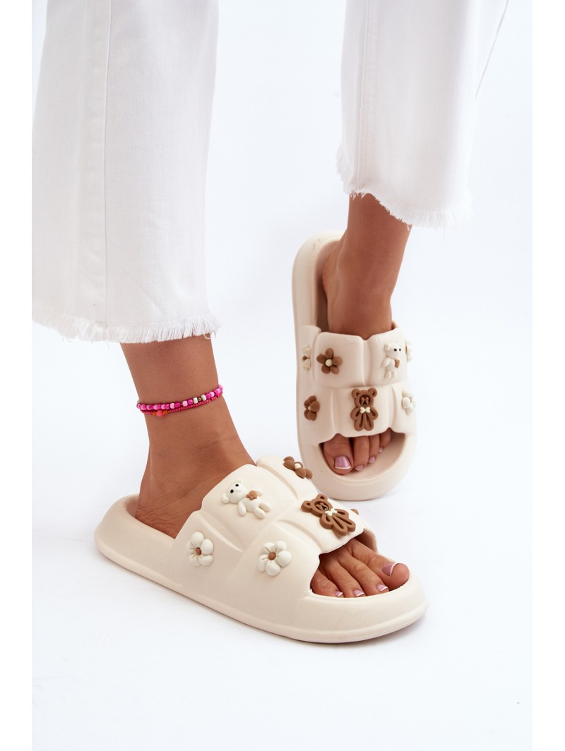 Women's Foam Sandals with Beige Decorations Cambrina Women's Foam Sandals with Beige Decorations Cambrina