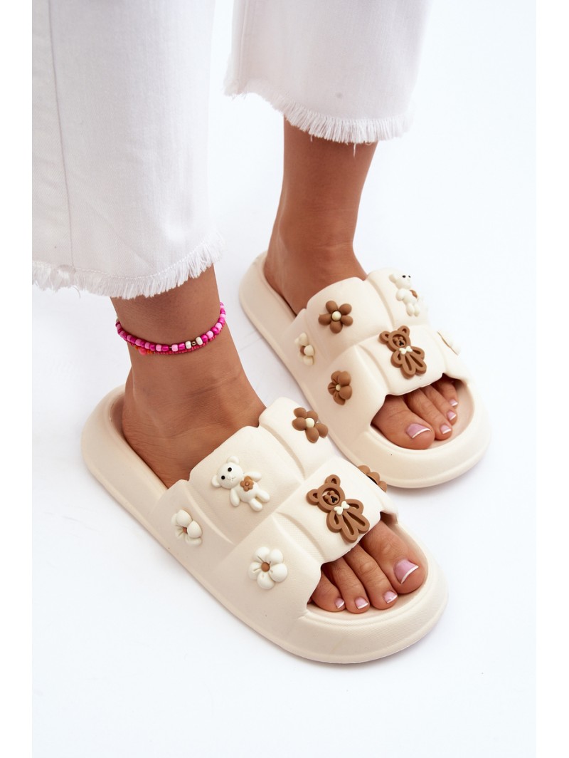 Women's Foam Sandals with Beige Decorations Cambrina Women's Foam Sandals with Beige Decorations Cambrina