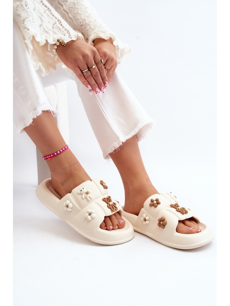 Women's Foam Sandals with Beige Decorations Cambrina Women's Foam Sandals with Beige Decorations Cambrina