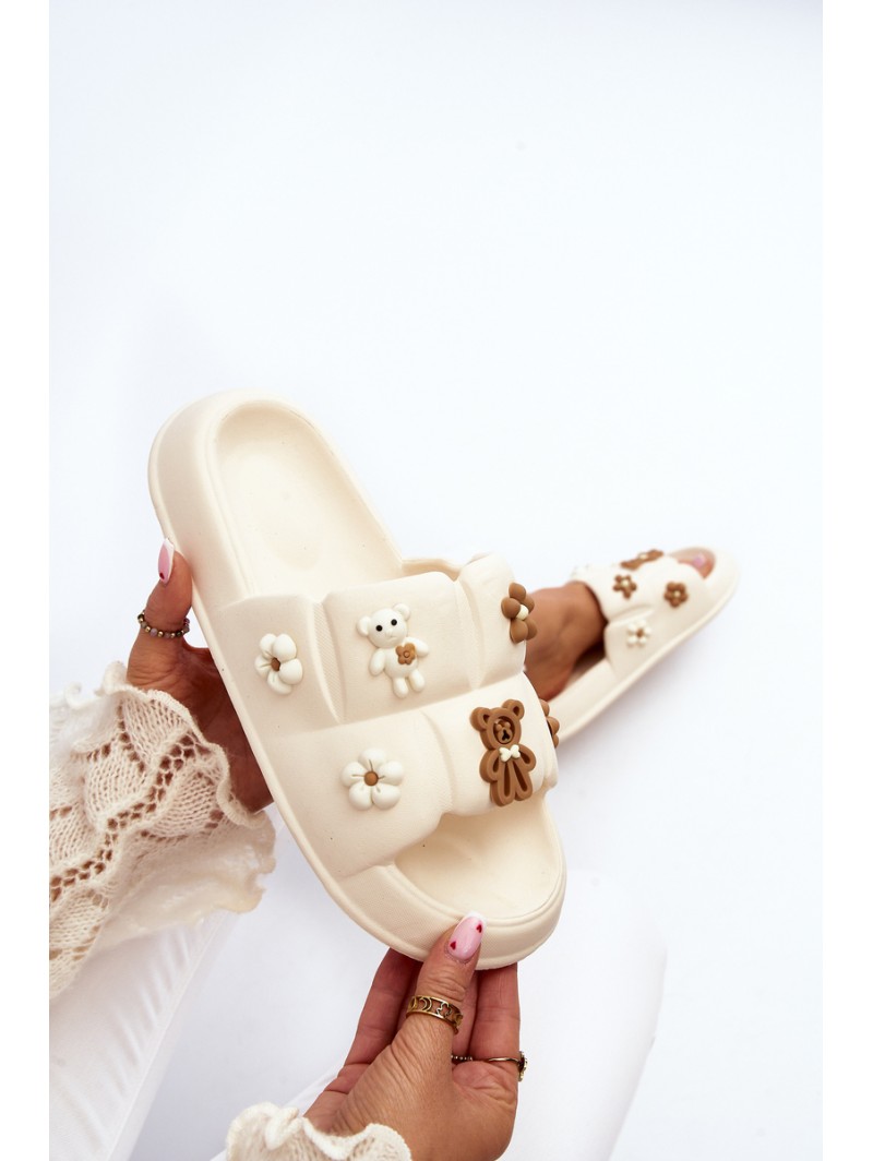 Women's Foam Sandals with Beige Decorations Cambrina Women's Foam Sandals with Beige Decorations Cambrina