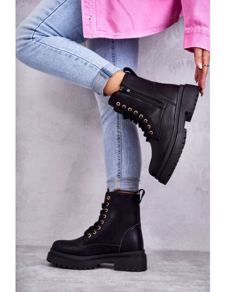 Women's Warm Leather Boots Light Black Dorchen