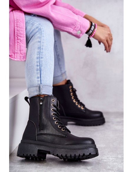 Women's Warm Leather Boots Light Black Dorchen