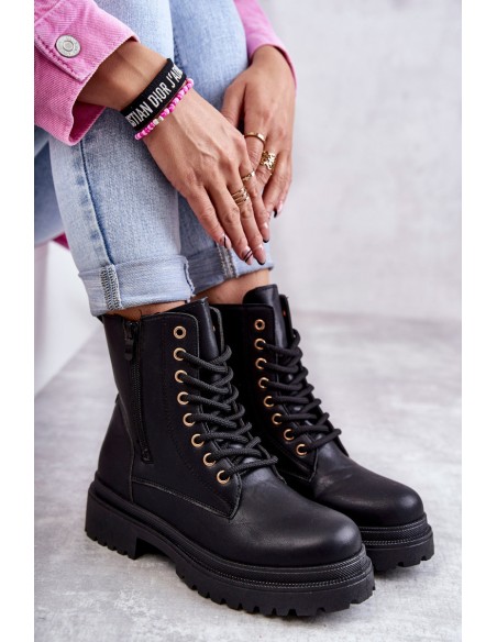 Women's Warm Leather Boots Light Black Dorchen