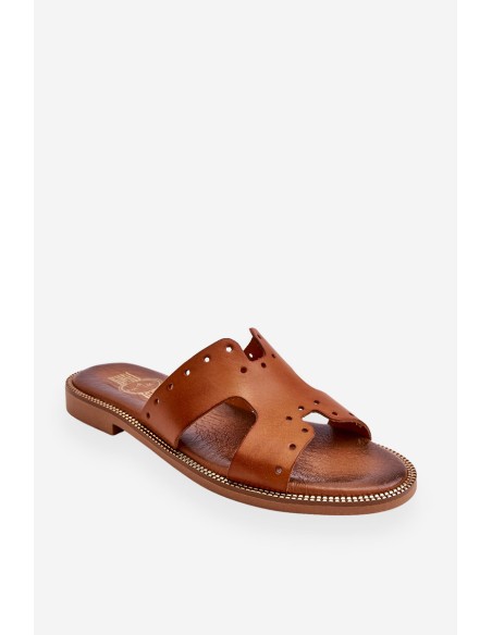 Zazoo 40326 Women's Slippers with Decorative Cutouts Brown