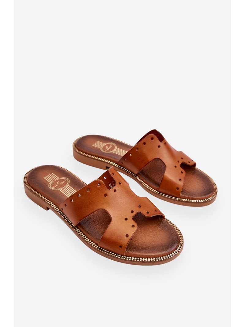 Zazoo 40326 Women's Slippers with Decorative Cutouts Brown Zazoo 40326 Women's Slippers with Decorative Cutouts Brown