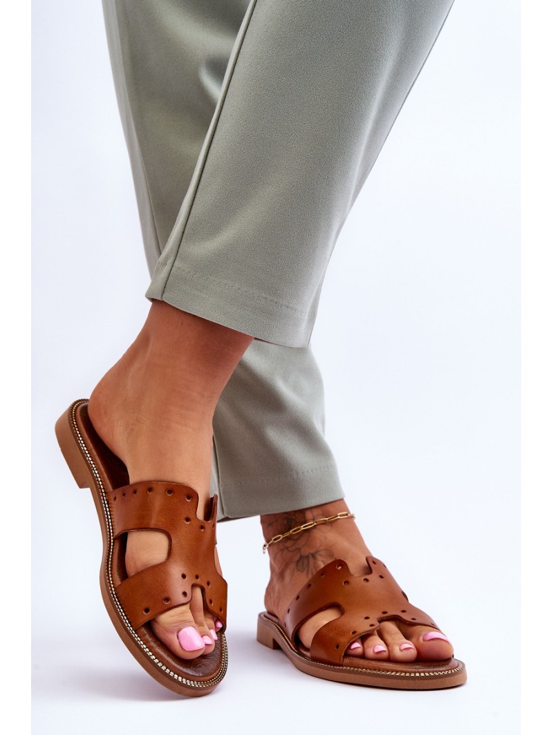 Zazoo 40326 Women's Slippers with Decorative Cutouts Brown Zazoo 40326 Women's Slippers with Decorative Cutouts Brown