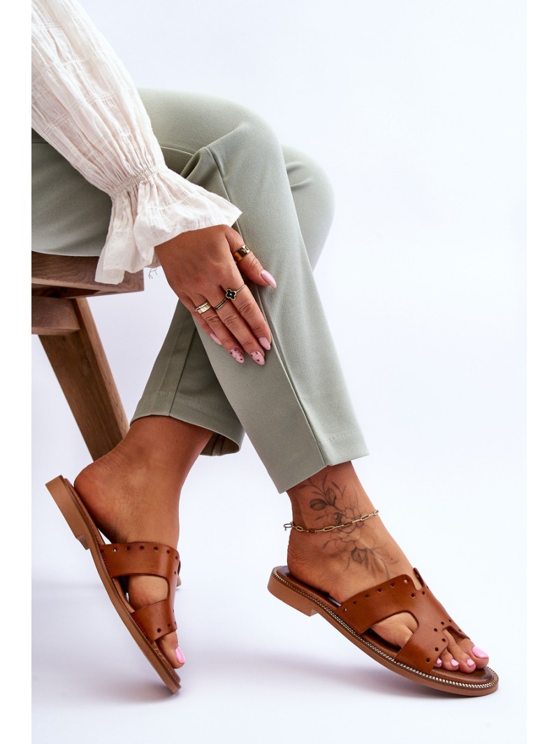 Zazoo 40326 Women's Slippers with Decorative Cutouts Brown Zazoo 40326 Women's Slippers with Decorative Cutouts Brown