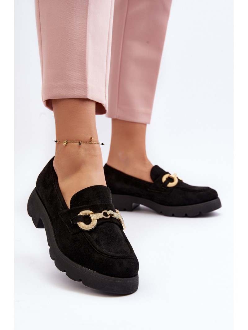 Women's Moccasins with Decoration Black Railenes