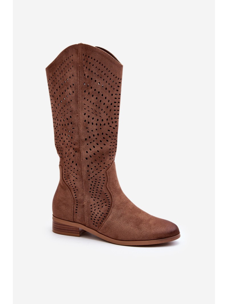 Brown Lace-up Half-calf Boots Kleorelia