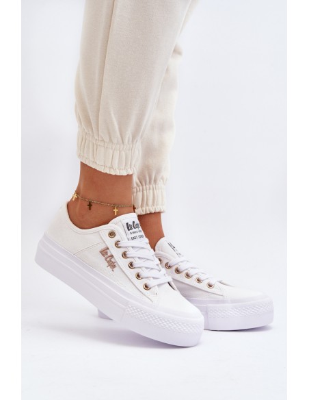White Women's Platform Sneakers Lee Cooper LCW-24-31-2725