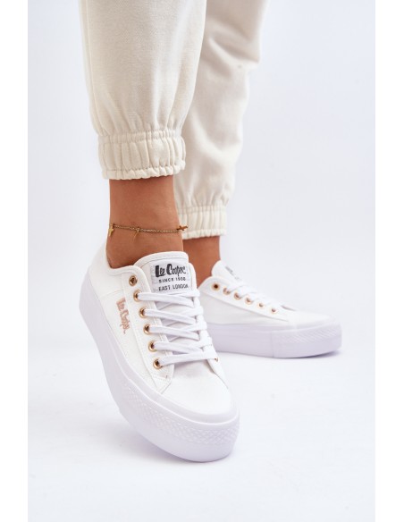 White Women's Platform Sneakers Lee Cooper LCW-24-31-2725