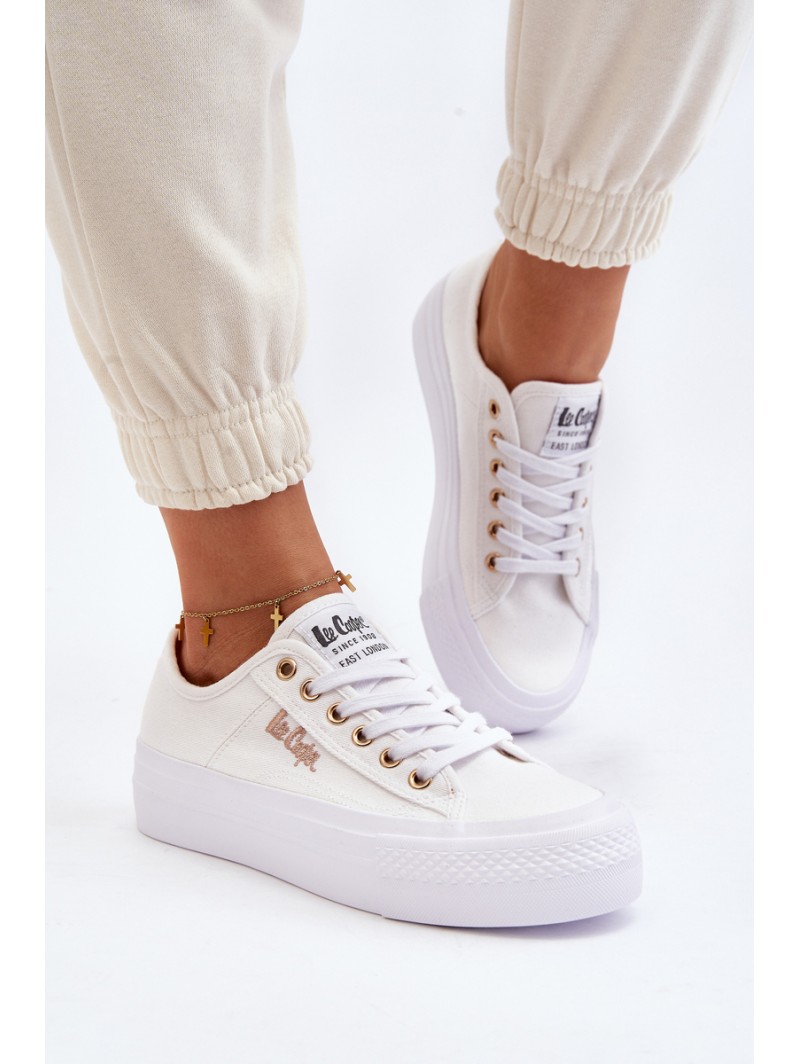 White Women's Platform Sneakers Lee Cooper LCW-24-31-2725 White Women's Platform Sneakers Lee Cooper LCW-24-31-2725