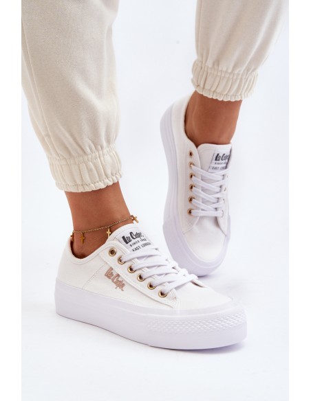 White Women's Platform Sneakers Lee Cooper LCW-24-31-2725