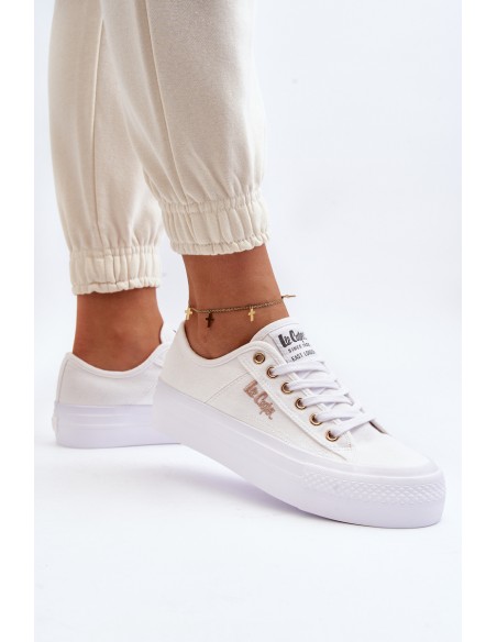 White Women's Platform Sneakers Lee Cooper LCW-24-31-2725