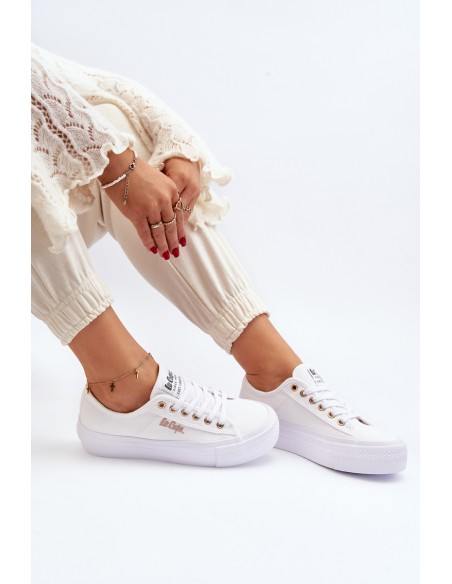 White Women's Platform Sneakers Lee Cooper LCW-24-31-2725